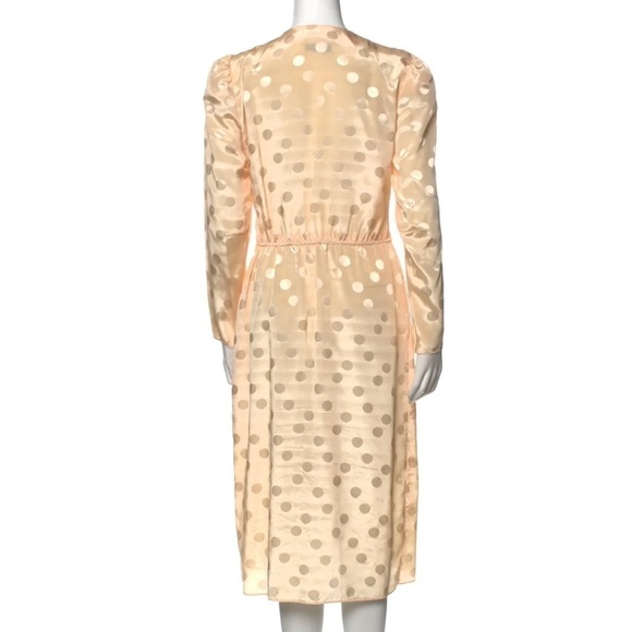 Vintage Diane von Furstenberg  Polka Dot Print Midi Length Wrap Dress in Cream 8 - Picture 3 of 7